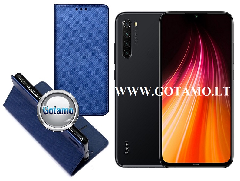 Re-Grid magnetinis dėklas Xiaomi Redmi Note 8T telefonams mėlynos spalvos