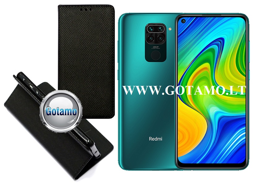 Re-Grid magnetinis dėklas Xiaomi Redmi Note 9 telefonams juodos spalvos