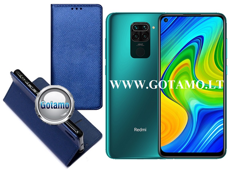 Re-Grid magnetinis dėklas Xiaomi Redmi Note 9 telefonams mėlynos spalvos