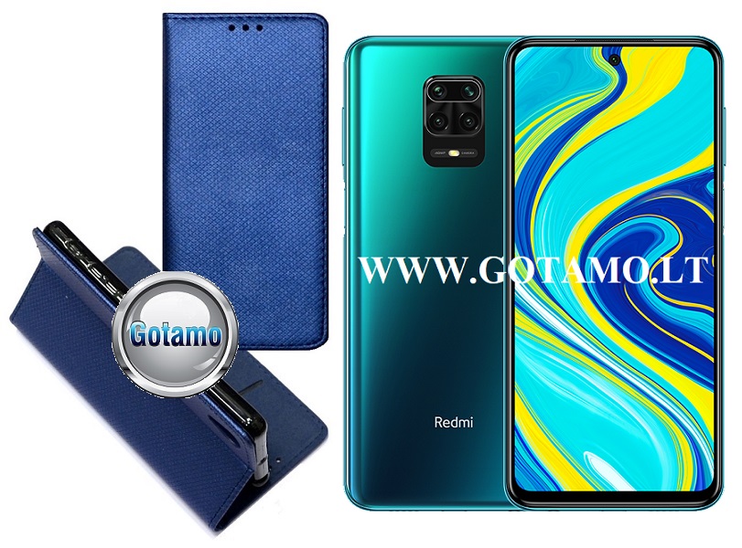 Re-Grid magnetinis dėklas Xiaomi Redmi Note 9S, Xiaomi Redmi Note 9 Pro telefonams mėlynos spalvos