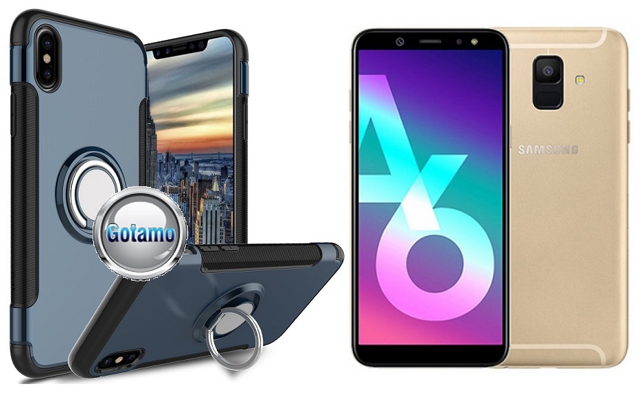 Ring Case dėklas Samsung Galaxy A6 Plus (2018) mėlynos spalvos