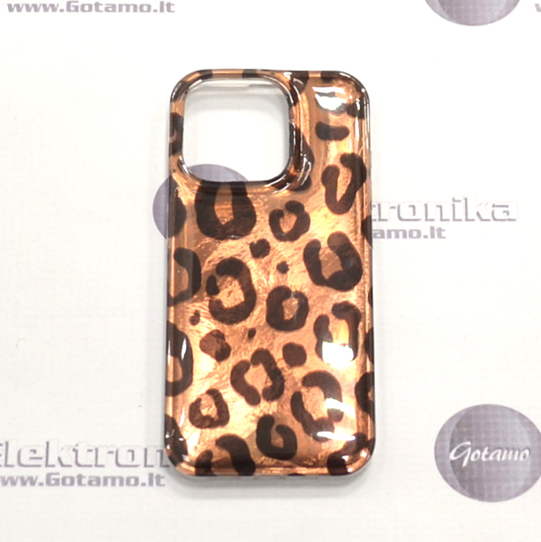 Safari Cinnamon Leopard dėklas nugarėlė Apple iPhone 15 Pro 2 Safari cinnamon leopard deklas Apple iPhone 15 pro 2