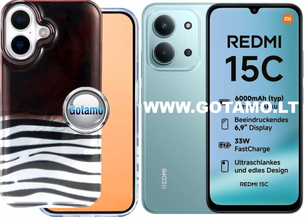 Safari Mocha Zebra Xiaomi Redmi 15C, Redmi 15C 4G, Poco C85 4G dėklas nugarėlė