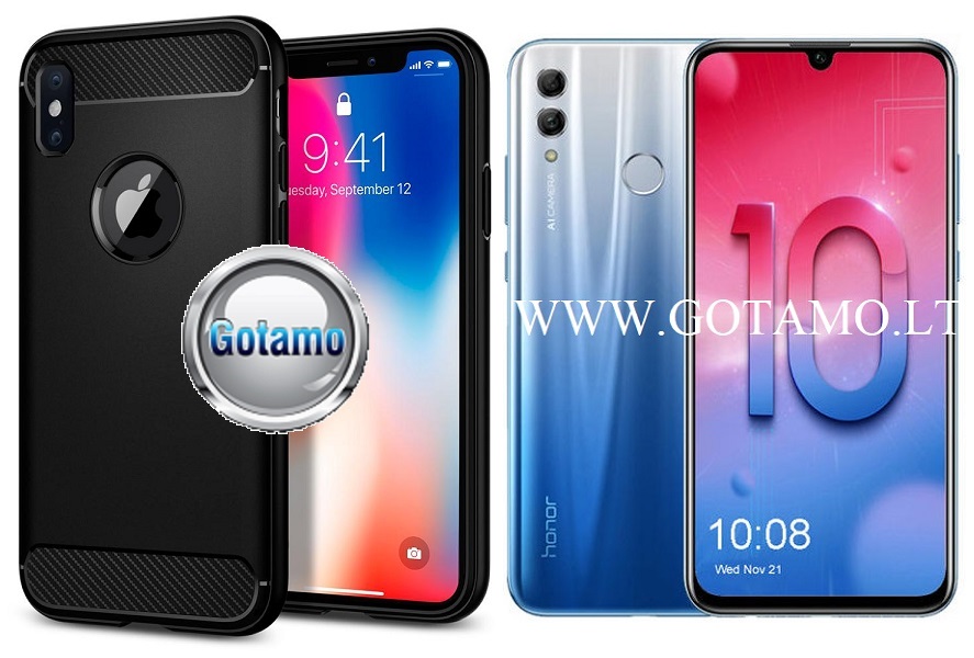 Siege dėklas nugarėlė Huawei Honor 10 Lite mobiliesiems telefonams juodos spalvos