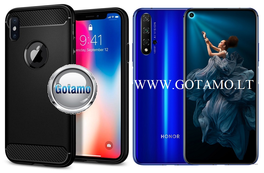 Siege dėklas nugarėlė Huawei Honor 20 Huawei nova 5T mobiliesiems telefonams juodos spalvos