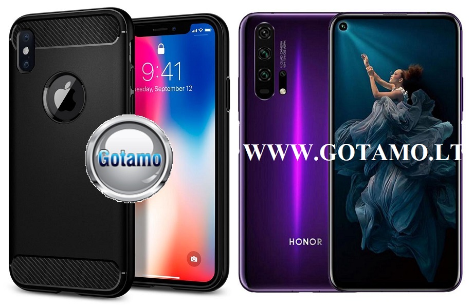 Siege dėklas nugarėlė Huawei Honor 20 Pro mobiliesiems telefonams juodos spalvos