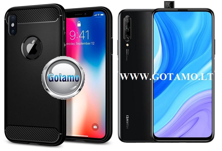Siege dėklas nugarėlė Huawei P Smart Pro (2019) Huawei Y9 Prime mobiliesiems telefonams juodos spalvos
