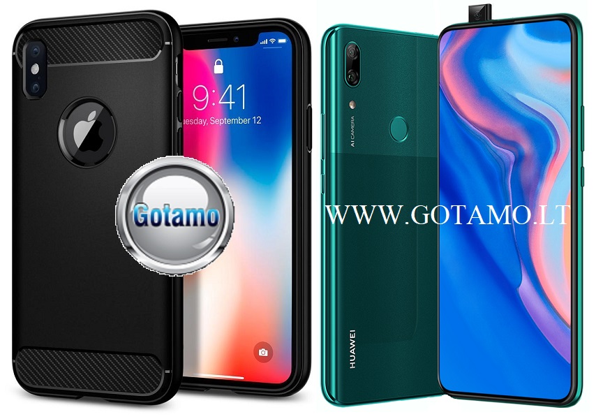 Siege dėklas nugarėlė Huawei P Smart Z Huawei Y9 (2019) mobiliesiems telefonams juodos spalvos