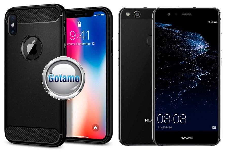 Siege dėklas nugarėlė Huawei P10 Lite mobiliesiems telefonams juodos spalvos