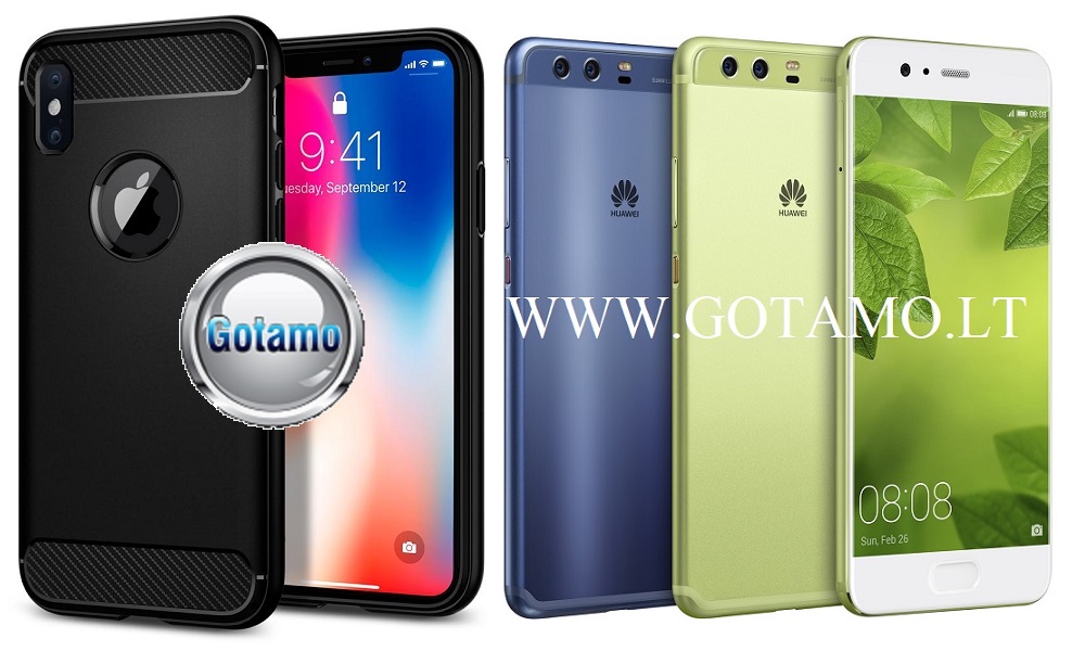 Siege dėklas nugarėlė Huawei P10 mobiliesiems telefonams juodos spalvos