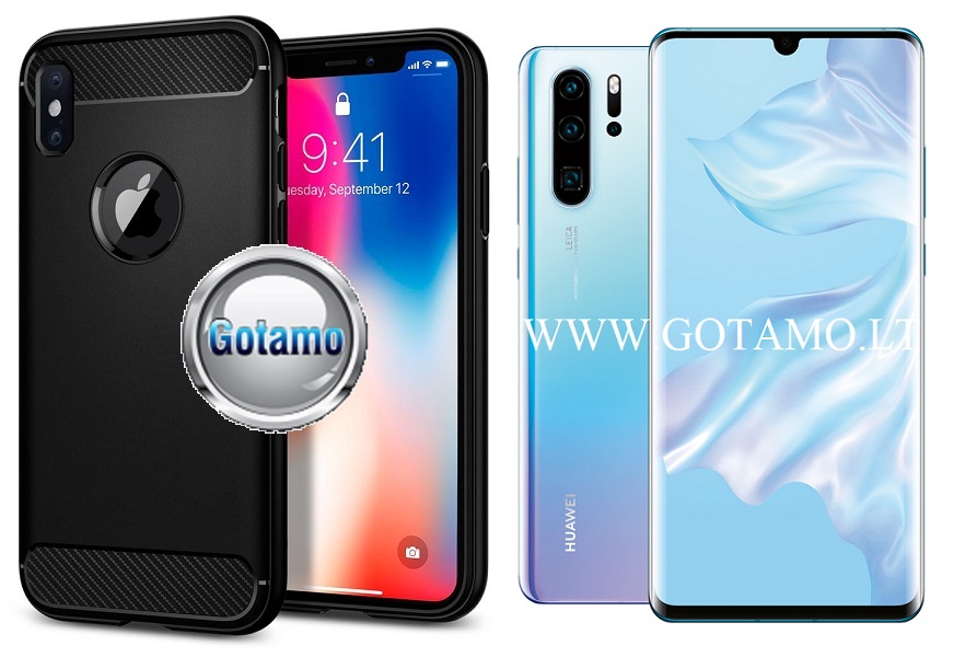 Siege dėklas nugarėlė Huawei P30 Pro mobiliesiems telefonams juodos spalvos