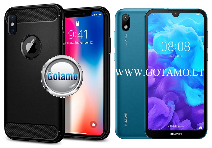 Siege dėklas nugarėlė Huawei Y5 (2019) Huawei Honor 8S mobiliesiems telefonams juodos spalvos