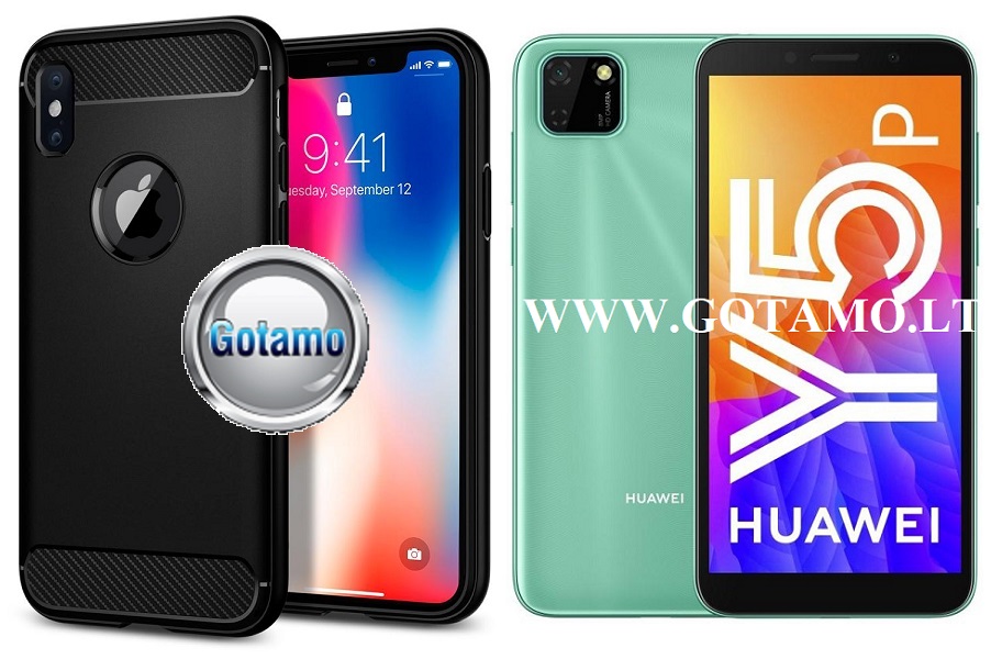 Siege dėklas nugarėlė Huawei Y5p mobiliesiems telefonams juodos spalvos