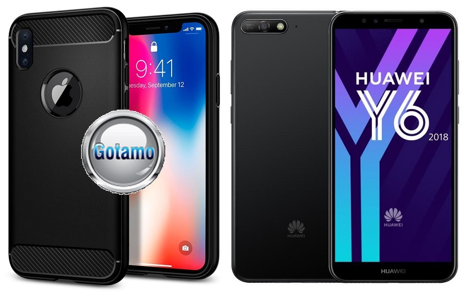 Siege dėklas nugarėlė Huawei Y6 (2018) Huawei Honor 7A mobiliesiems telefonams juodos spalvos