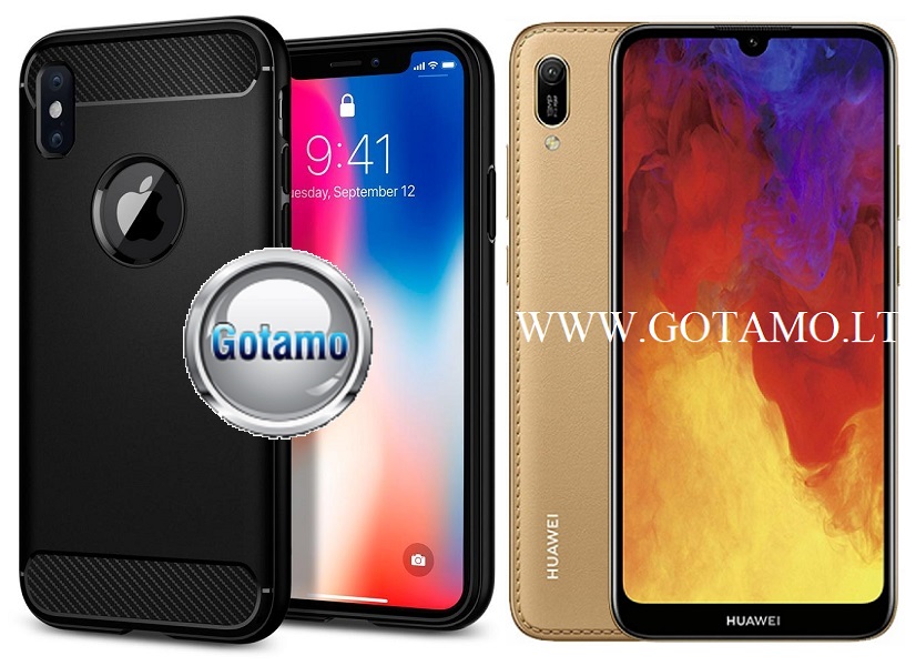 Siege dėklas nugarėlė Huawei Y6 (2019) Huawei Honor 8A mobiliesiems telefonams juodos spalvos