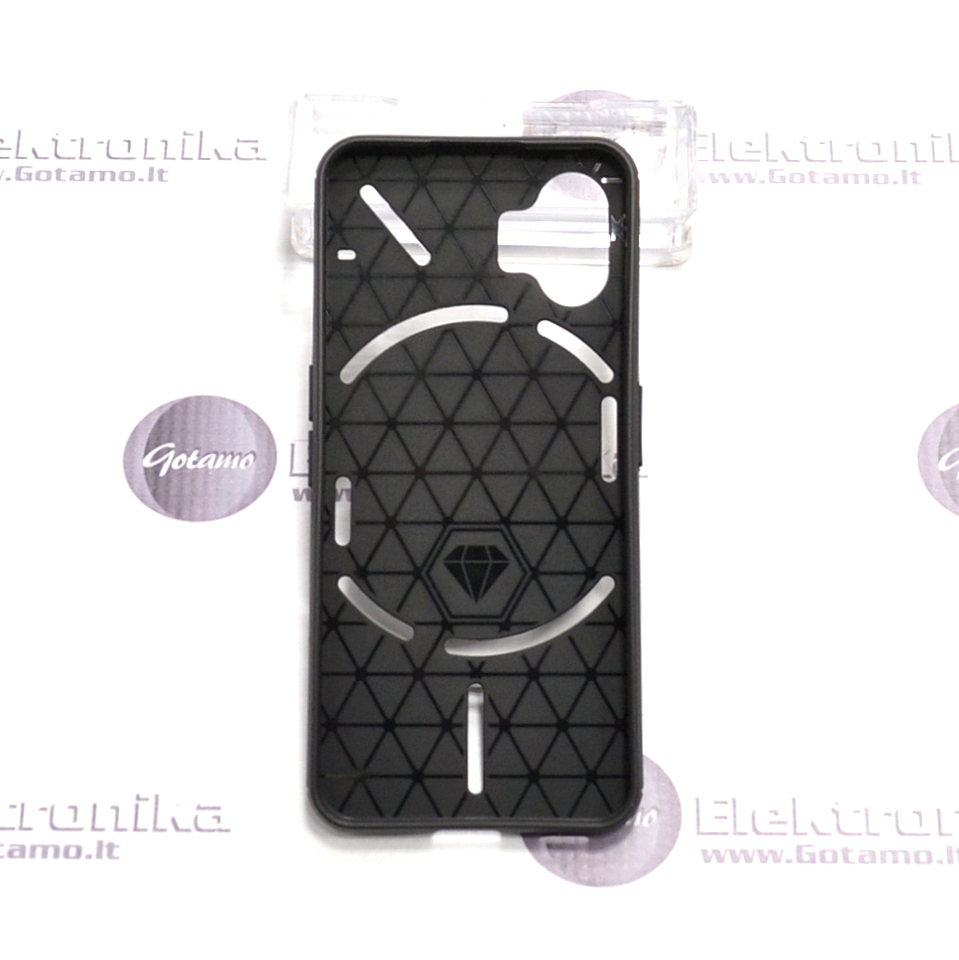 Siege dėklas nugarėlė Nothing Phone 2 mobiliajam telefonui juodos spalvos 3 Dėklas Nothing Phone 2 – detalus vaizdas