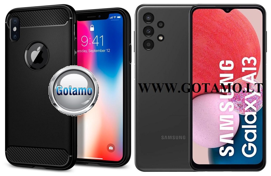 Siege dėklas Samsung Galaxy A13 mobiliajam juodos spalvos