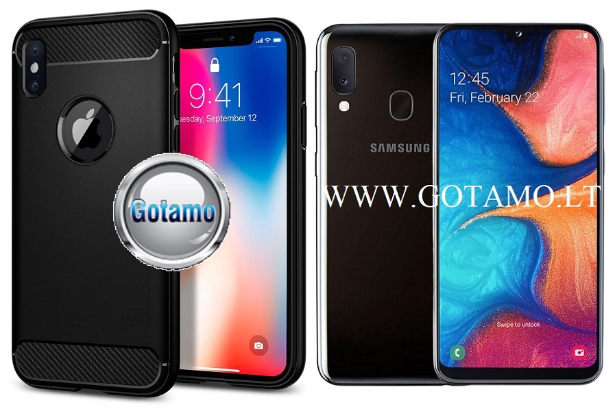 Siege dėklas Samsung Galaxy A20e juodos spalvos