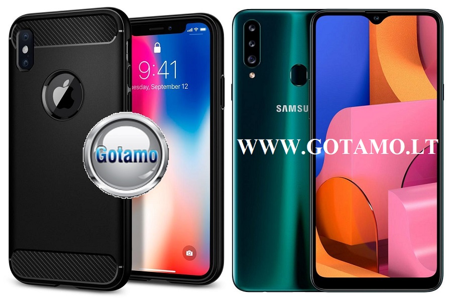 Siege dėklas Samsung Galaxy A20s juodos spalvos