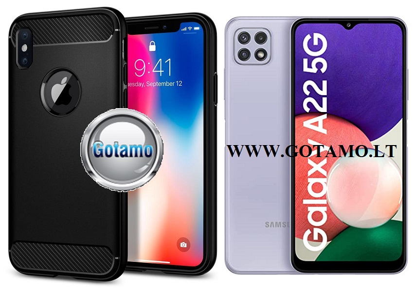 Siege dėklas Samsung Galaxy A22 5G juodos spalvos