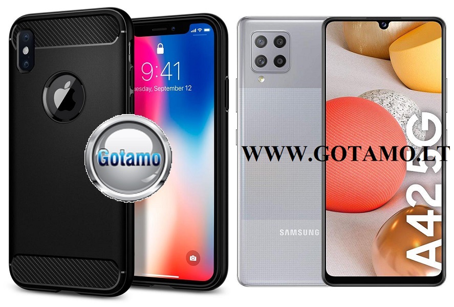 Siege dėklas Samsung Galaxy A42 5G juodos spalvos