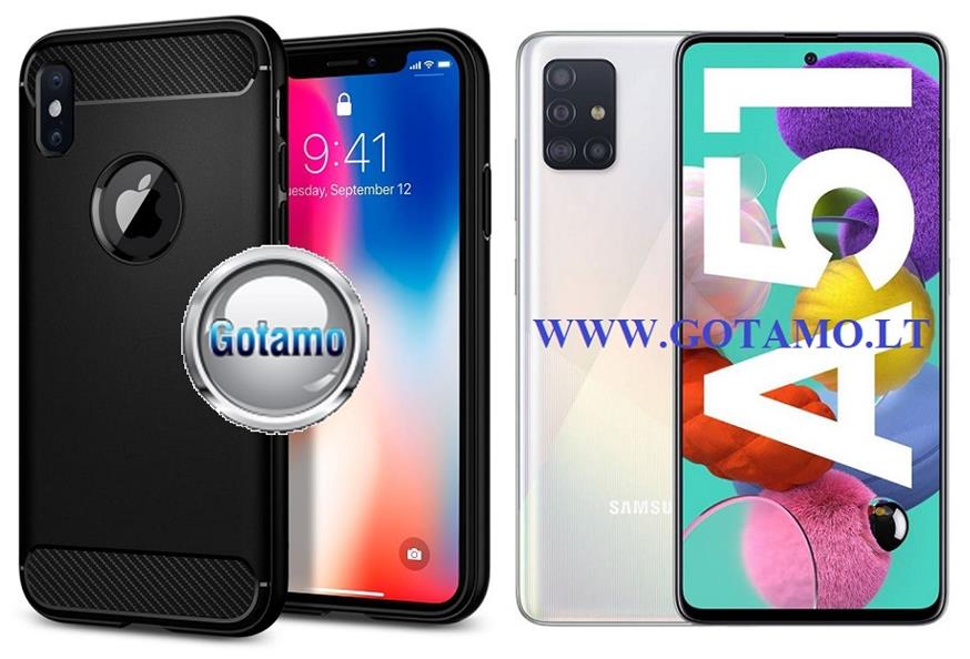 Siege dėklas Samsung Galaxy A51 juodos spalvos