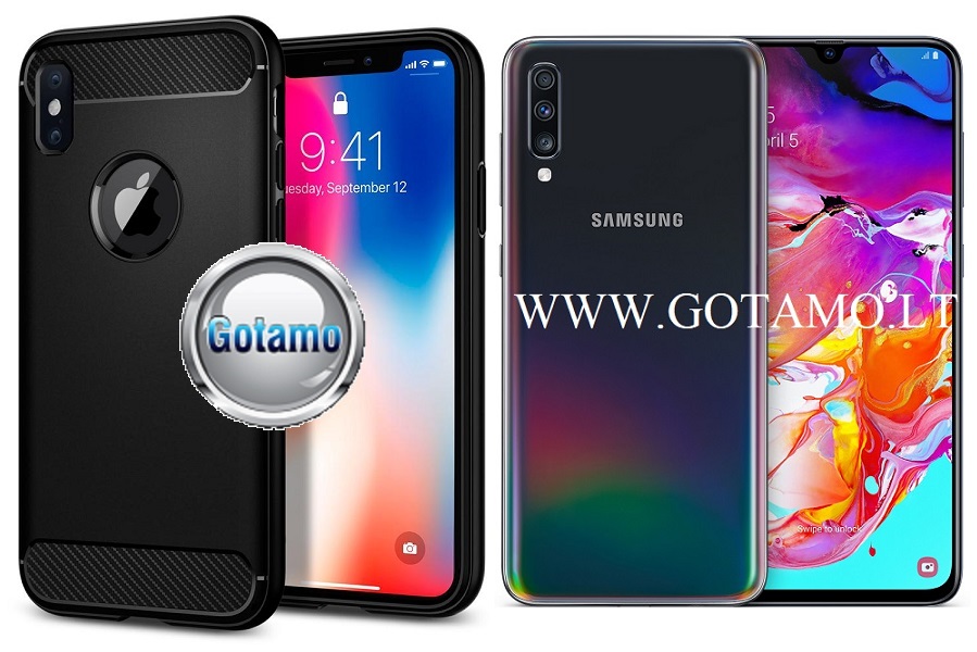 Siege dėklas Samsung Galaxy A70 juodos spalvos