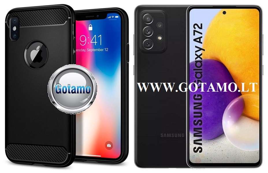 Siege dėklas Samsung Galaxy A72 juodos spalvos