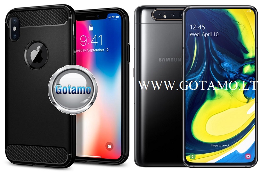 Siege dėklas Samsung Galaxy A80 juodos spalvos
