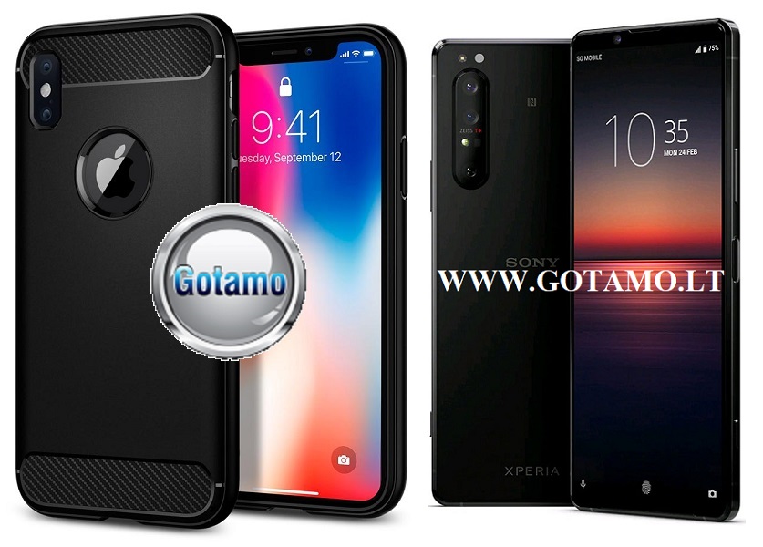 Siege dėklas Sony Xperia 1 II juodos spalvos
