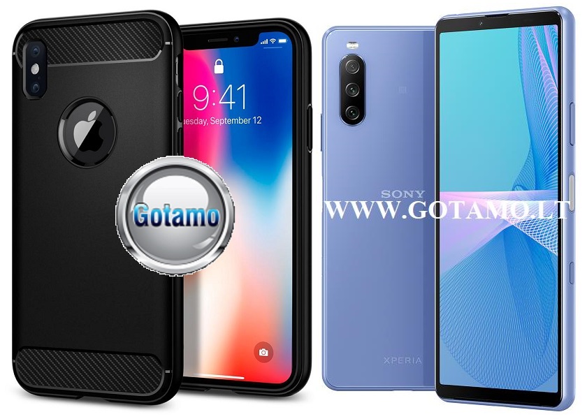 Siege dėklas Sony Xperia 10 III, Sony Xperia 10 III Lite juodos spalvos