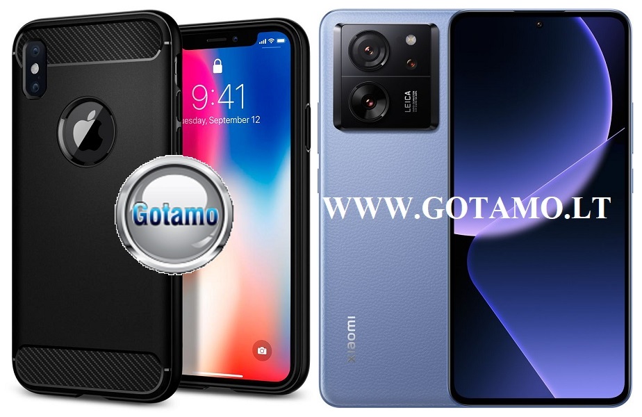 Siege dėklas nugarėlė Xiaomi 13T, Xiaomi 13T Pro mobiliesiems telefonams juodos spalvos
