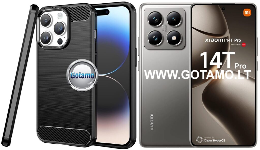 Siege dėklas nugarėlė Xiaomi 14T, Xiaomi 14T Pro mobiliesiems telefonams juodos spalvos