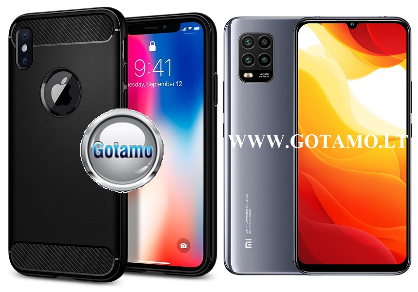 Siege dėklas nugarėlė Xiaomi Mi 10 Lite, Xiaomi Mi 10 Lite 5G mobiliesiems telefonams juodos spalvos