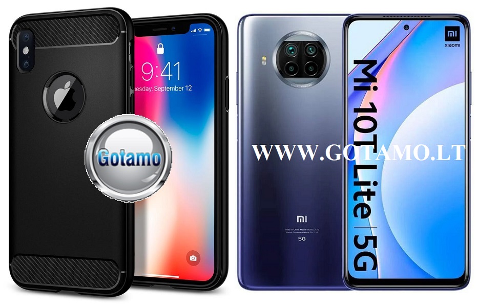 Siege dėklas nugarėlė Xiaomi Mi 10T Lite 5G mobiliesiems telefonams juodos spalvos
