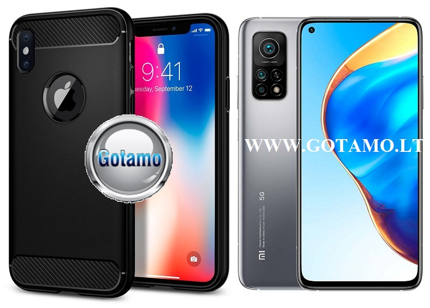 Siege dėklas nugarėlė Xiaomi Mi 10T, Xiaomi Mi 10T Pro mobiliesiems telefonams juodos spalvos