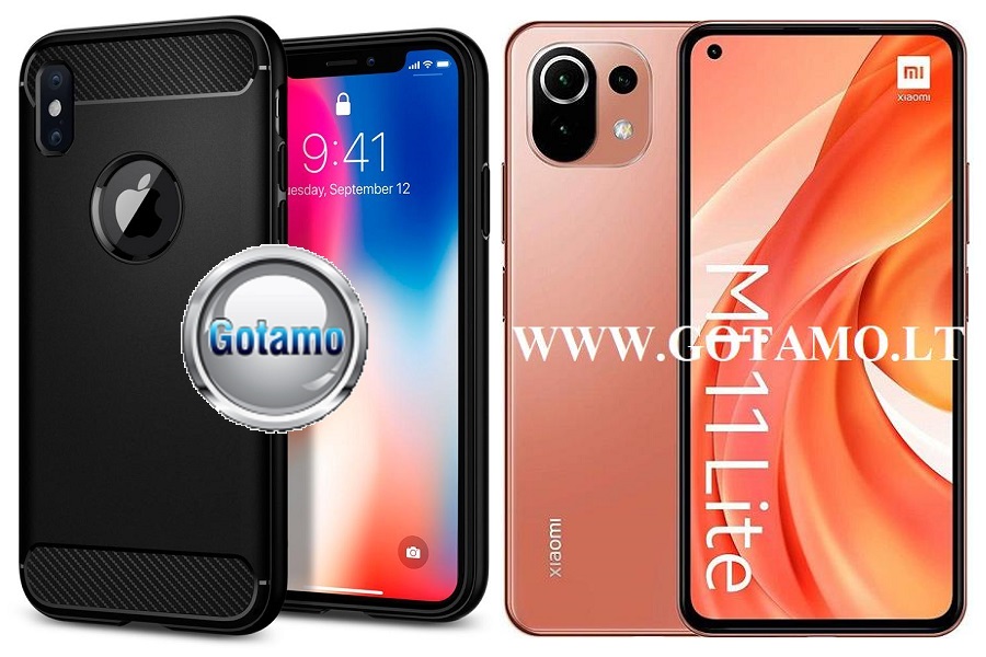Siege dėklas nugarėlė Xiaomi Mi 11 Lite, Xiaomi Mi 11 Lite 5G mobiliesiems telefonams juodos spalvos