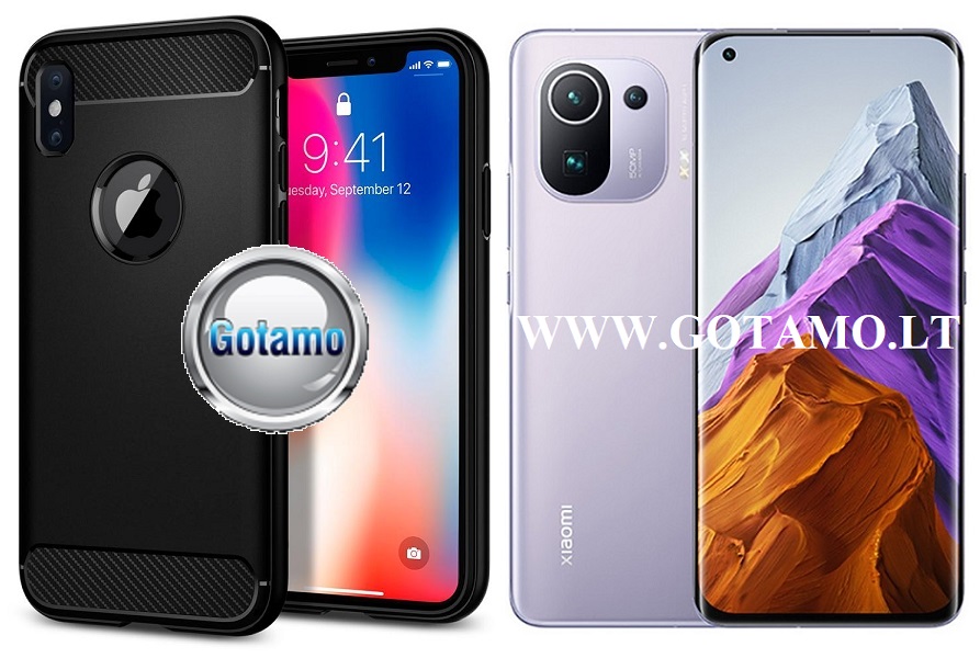 Siege dėklas nugarėlė Xiaomi Mi 11, Xiaomi Mi 11 Pro mobiliesiems telefonams juodos spalvos