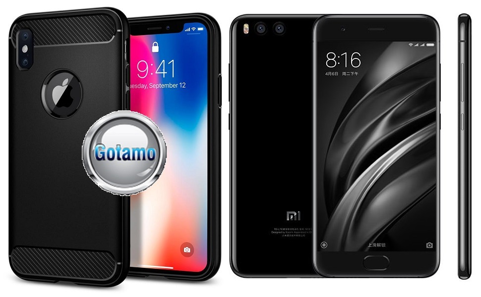 Siege dėklas nugarėlė Xiaomi Mi 6 mobiliesiems telefonams juodos spalvos