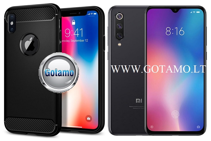 Siege dėklas nugarėlė Xiaomi Mi 9 SE mobiliesiems telefonams juodos spalvos