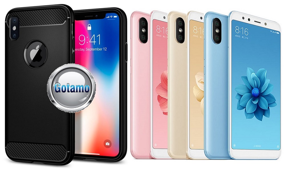 Siege dėklas nugarėlė Xiaomi Mi A2, Xiaomi Mi 6X mobiliesiems telefonams juodos spalvos