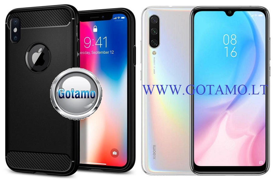 Siege dėklas nugarėlė Xiaomi Mi A3 mobiliesiems telefonams juodos spalvos