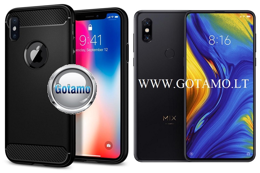 Siege dėklas nugarėlė Xiaomi Mi Mix 3 mobiliesiems telefonams juodos spalvos