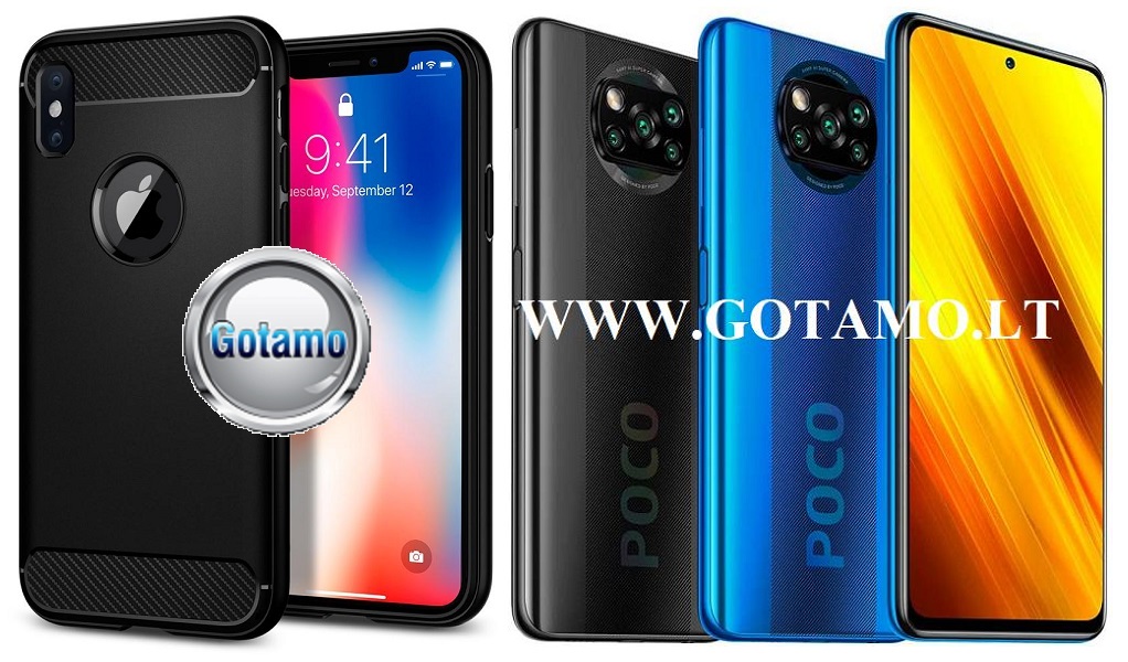 Siege dėklas nugarėlė Xiaomi Poco X3, Xiaomi Poco X3 NFC mobiliesiems telefonams juodos spalvos