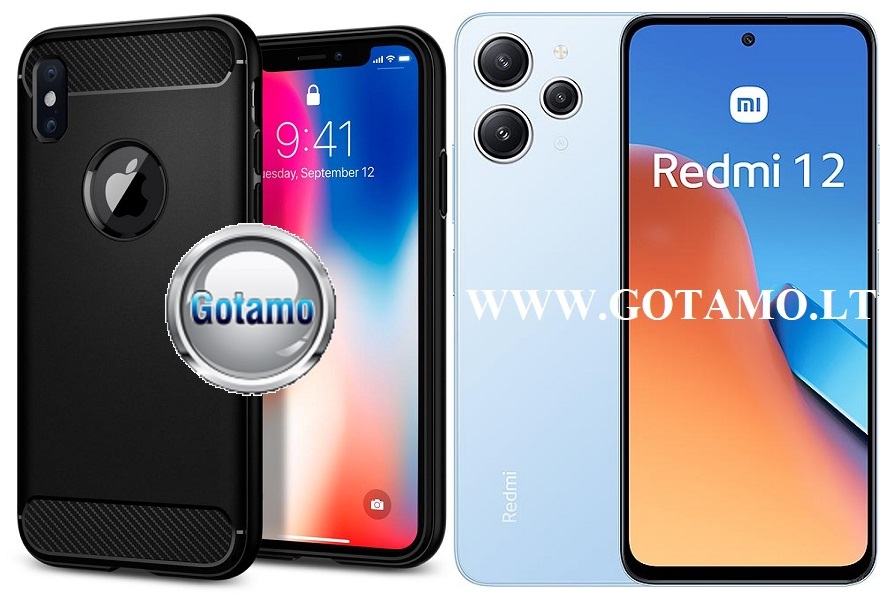 Siege dėklas nugarėlė Xiaomi Redmi 12, Xiaomi Redmi 12 5G mobiliesiems telefonams juodos spalvos