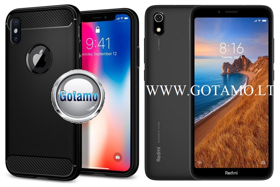 Siege dėklas nugarėlė Xiaomi Redmi 7A mobiliesiems telefonams juodos spalvos
