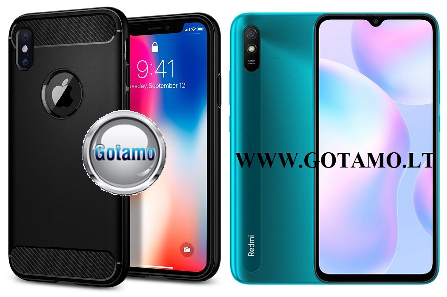 Siege dėklas nugarėlė Xiaomi Redmi 9A mobiliesiems telefonams juodos spalvos