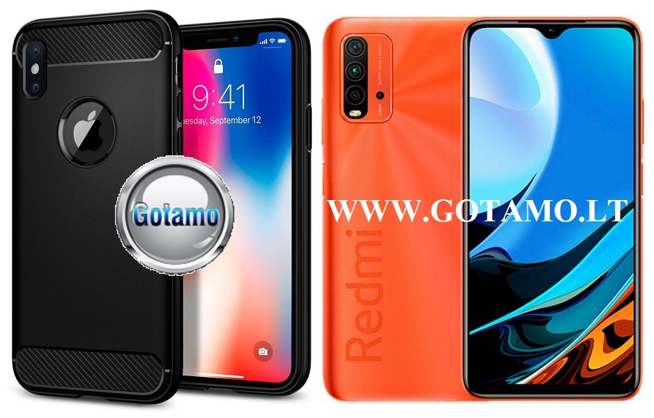 Siege dėklas nugarėlė Xiaomi Redmi 9T, Xiaomi Poco M3 mobiliesiems telefonams juodos spalvos