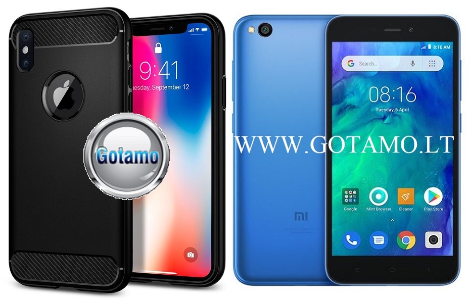 Siege dėklas nugarėlė Xiaomi Redmi Go mobiliesiems telefonams juodos spalvos