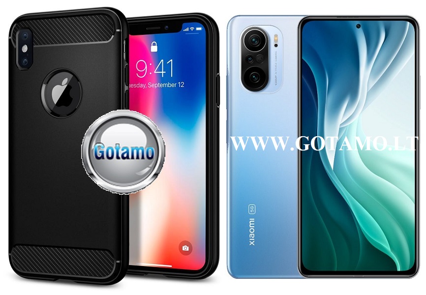 Siege dėklas nugarėlė Xiaomi Redmi Note 10 Pro, Xiaomi Redmi Note 10 Pro Max mobiliesiems telefonams juodos spalvos